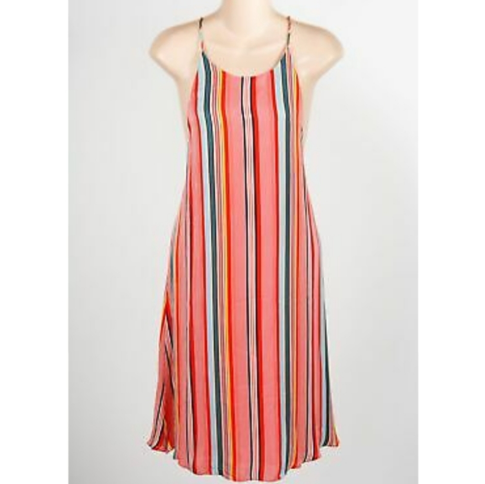(2 for $50) Alice+Olivia Red Multi Viscose Striped Cool Back
